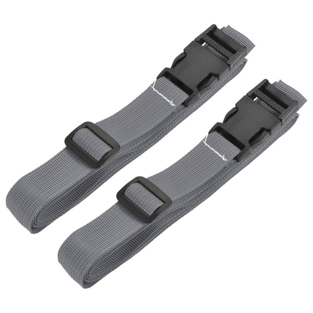 Correas de equipaje ajustables de 1.5m con hebilla de liberación rápida, gris, paquete de 2