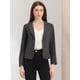 thumbnail image 3 of Chaqueta abierta de la chaqueta del traje de la cosecha del trabajo de la oficina del frente de las mujeres Gris oscuro XS, 3 of 6