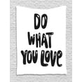 thumbnail image 1 of Love What You Do Tapestry, Monochrome Lettering Theme with Retro Style Typeface Classic Message, Wall Hanging for Bedroom Living Room Dorm Decor, 40W X 60L Inches, Black and White, by Ambesonne, 1 of 2