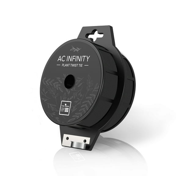 AC Infinity Twist Ties with Built-In Cutter, 100m (328 ft.) All-Purpose Reusable Black Wire Plant Ties, for Gardening, Plant Support, and Home Office Organization