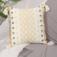 thumbnail image 3 of Boho Yellow Throw Pillow Covers, 18 x 18Inch Mustard Yellow Natural Tufted Tassel Decorative ​Lumbar Pillowcase for Sofa Bed Bedroom Living Room Farmhouse, 3 of 6