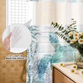 thumbnail image 3 of No Hook Shower Curtain, Teal Sea Turtle Shower Curtains for Bathroom with See Through Top Window, Summer Coastal Coral Ocean Grey Wooden Waterproof & Washable Bath Curtain Stall 48"x72", 3 of 9