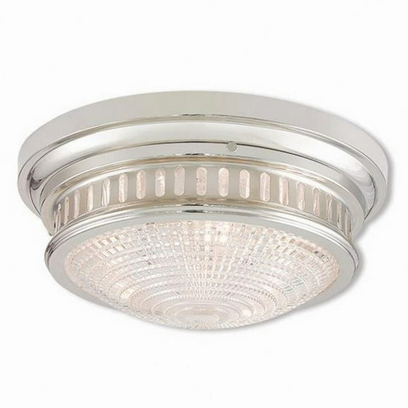 3 Light Flush Mount in Coastal Style 15 inches Wide By 6.5 inches High-Polished Nickel Finish Bailey Street Home 218-Bel-2120587