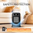 thumbnail image 3 of MORENTO Space Heater for Indoor Use, 1500W PTC Ceramic Heater with Remote Control, ECO, 12H Timer, 70&deg; Oscillation, Overheat, Tip-Over Prot, 3 of 7