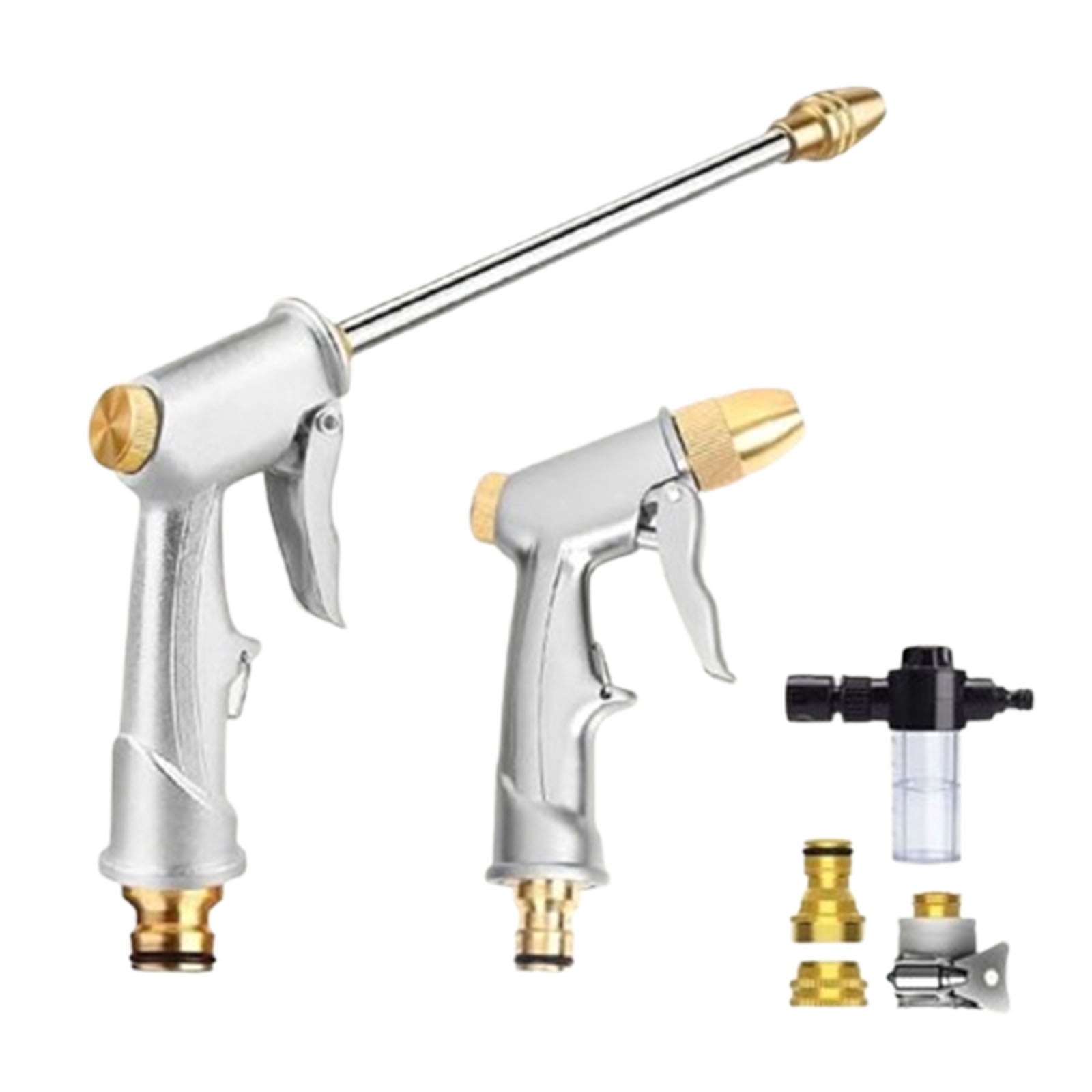High Pressure Garden Hose Nozzle Sprayer, Multifunctional Adjustable High Pressure Car Wash Water Guns, Heavy Duty Car Wash Foam Gun, Set for Household Use