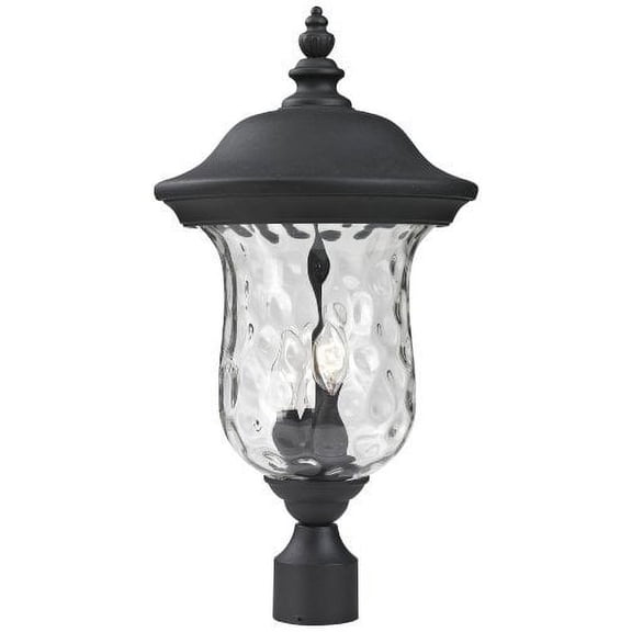 3 Light Outdoor Post Mount Lantern In Gothic Style 12.38 Inches Wide By 23.5 Inches High Z-Lite 533Phb-Bk
