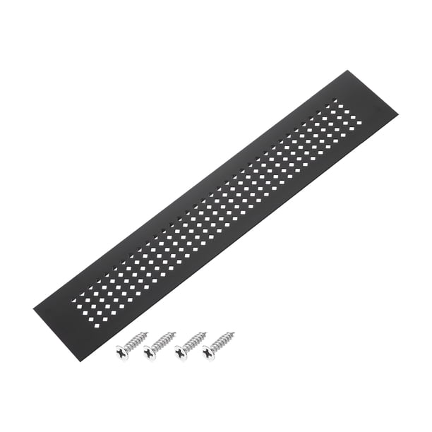 Cubierta de ventilación de puerta Uxcell 13.8 x 2" con tornillo negra