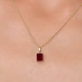 thumbnail image 3 of Gem Stone King 14K Yellow Gold Red Garnet Pendant Necklace | 1.80 Cttw | Gemstone January Birthstone | Emerald Cut 7X5MM | Gold Necklace for Women | With 18 inch Gold Chain, 3 of 6