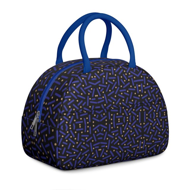 Boîte à Lunch Rétro à Pois – Design Charmant avec Texture à Pois, Sac à la Mode et Fonctionnel pour Femmes, Isolé et Réutilisable pour la Fraîcheur Quotidienne