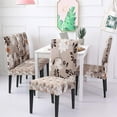thumbnail image 4 of 6 Pcs/Set Soft Stretchable Dining Chair Covers with Printed Floral Patterns,Spandex Banquet Chair Seat Protector Slipcovers for Holiday Home Party, Hotel, Wedding Ceremony (Style 27), 4 of 6