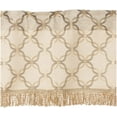 thumbnail image 3 of Violet Linen Signature Chenille Diamond pattern, Polyester Chenille Jacquard, with Fringes, Gold, 60 Inch x 18 Inch, Decorative Window Treatment Rod Pocket Curtain Valance, 3 of 7