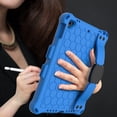 thumbnail image 4 of Allytech Kiddie Case for iPad 9.7 6th 5th Generation, iPad Air 1 / Air 2, Rugged Shockproof Heavy Duty Protective Silicone Back Cover with Kickstand Pencil Holder Shoulder Strap for Kids,Blue, 4 of 6
