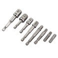 thumbnail image 3 of 2 3 8Pcs Drill Socket Adapter Drill Extension Bit Socket Adapter Kit 1 4 3 8 1 2 Square Head 1 4 Hex Shank Drill, 3 of 7