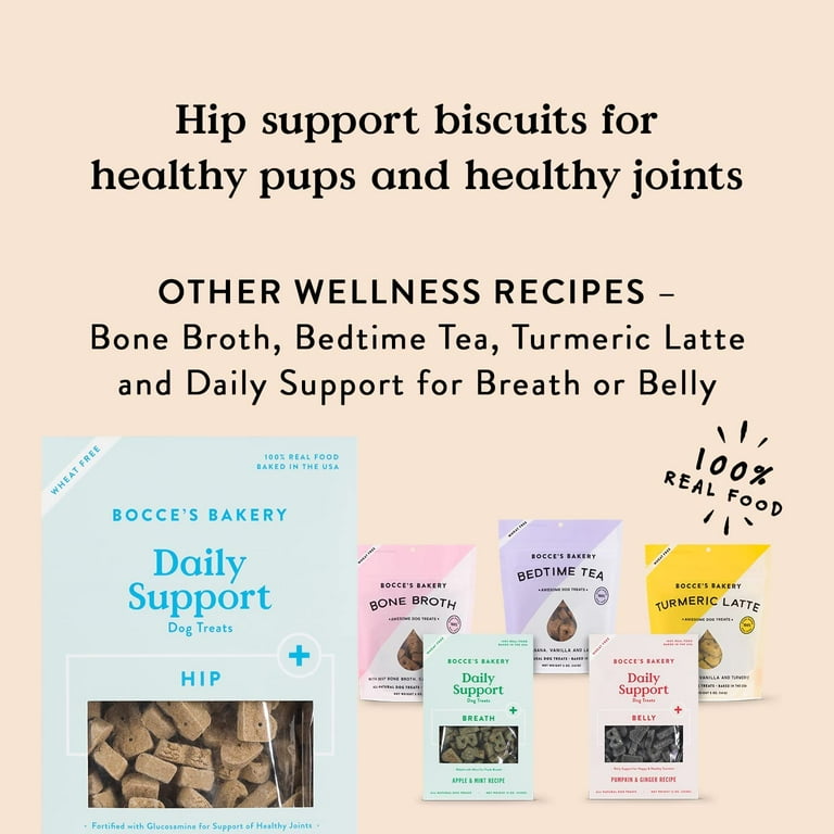 Bocce's Bakery Daily Support Peanut Butter Recipe Functional Hip & Joints Biscuit Dog Treats Bocce's Bakery Daily Support Peanut Butter Recipe Functional Hip & Joints Biscuit Dog Treats