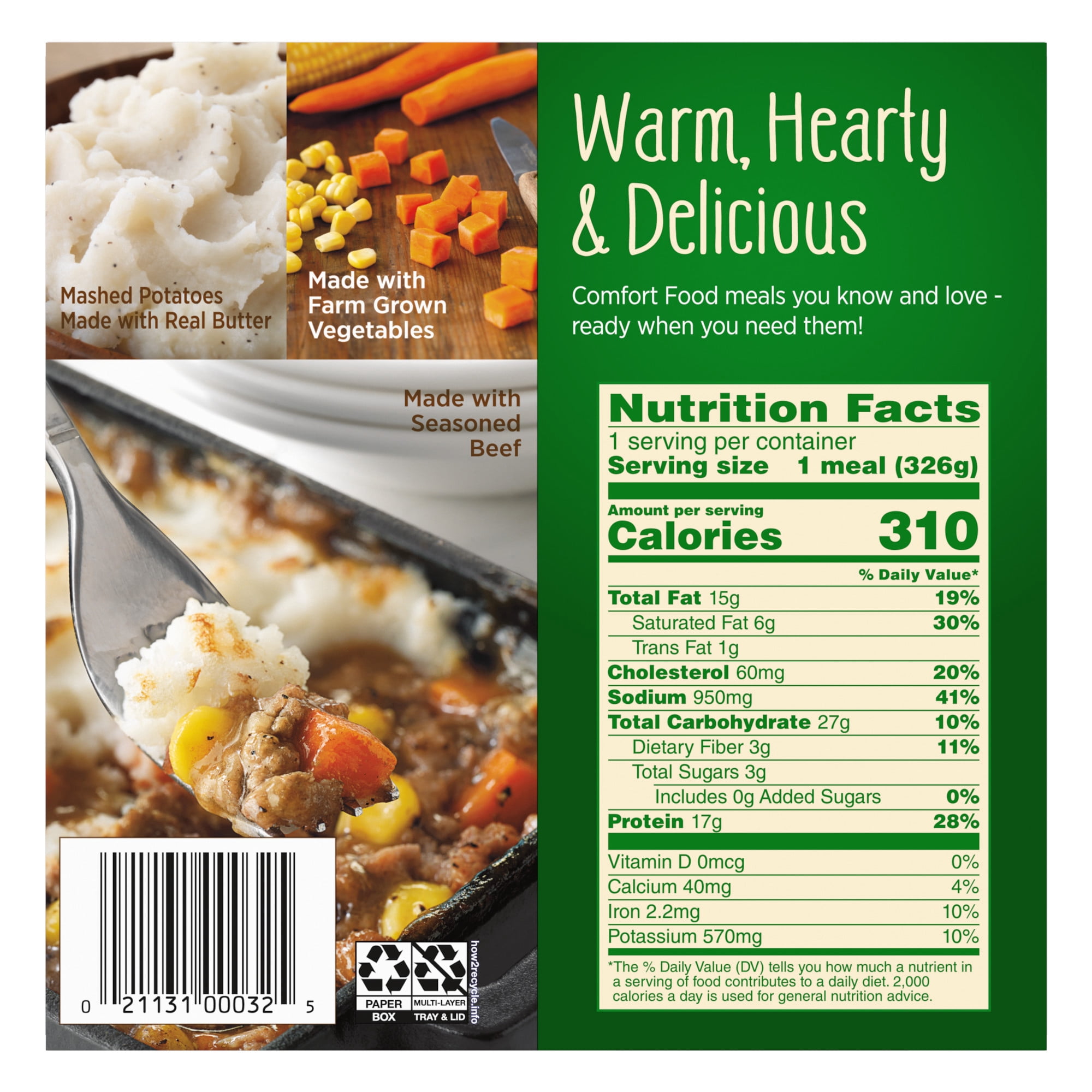 Marie Callender's Beef Shepherd's Pie, Frozen Meal, 11.5 oz.