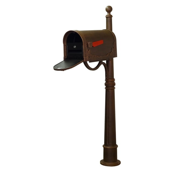 Special Lite Products Floral Curbside Mailbox with Locking Insert and Ashland Mailbox Post