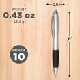 thumbnail image 5 of Ballpoint Pens With Rubber Grip, 10 pack, Black Ink Writing Pens in Bulk, Black, 5 of 5