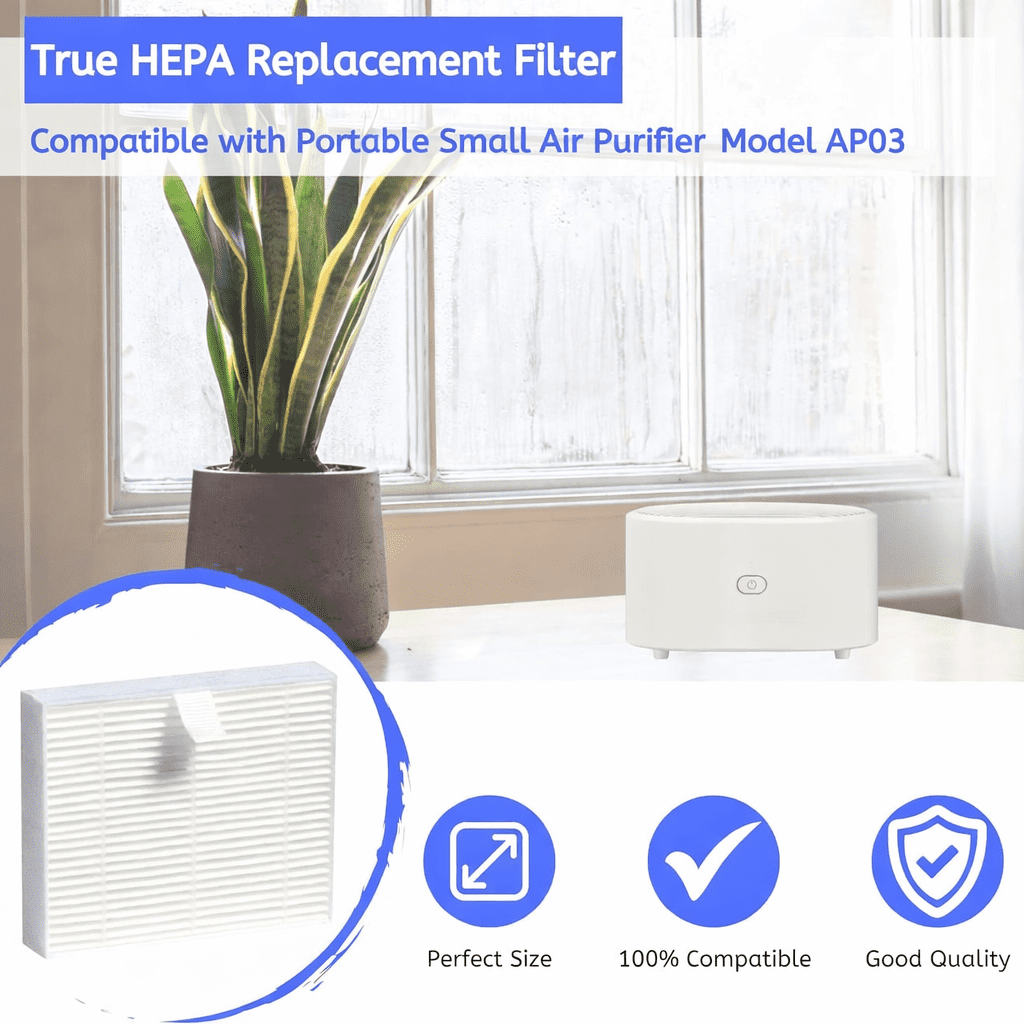 Nisipra AP03 Replacement HEPA Filter for Portable Small Air Purifier Model AP03, 8 Packs