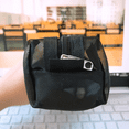thumbnail image 3 of Nylon Mesh Pen Case Square Black Big capacity Pencil Case Makeup Cosmetic Bag, 3 of 5