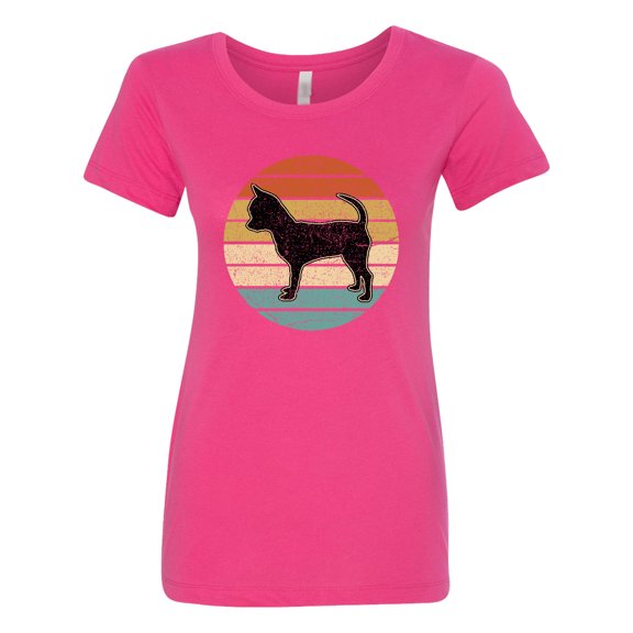 Inktastic Chihuahua Dog Retro Sunset Women's T-Shirt