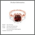 thumbnail image 6 of Gem Stone King 2.70 Ct Red Garnet White Created Sapphire 18K Rose Gold Plated Silver Ring, 6 of 6