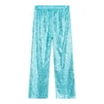 thumbnail image 6 of vastwit Kids Girls Sequin Hip-hop Jazz Dance Pants Elastic Loose Trousers Party Show Costume 2024 Light Blue 14, 6 of 7