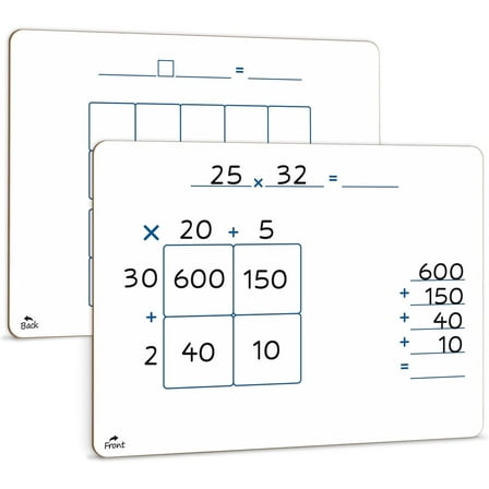 Scribbledo Dry Erase Ten Frame Area Model Double-Sided  White Board, 9” x 12"