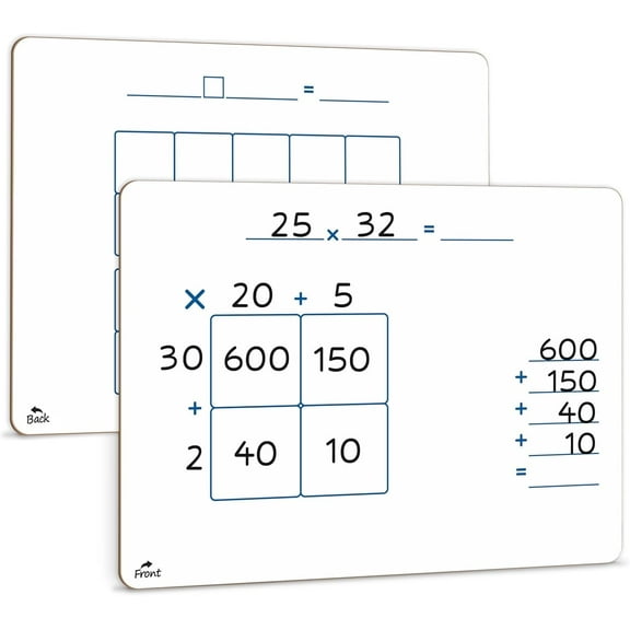 Scribbledo Dry Erase Ten Frame Area Model Double-Sided  White Board, 9” x 12"