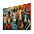 thumbnail image 2 of Designart "Cubist Family of Zebras" Animals Print on Natural Pine Wood, 2 of 5