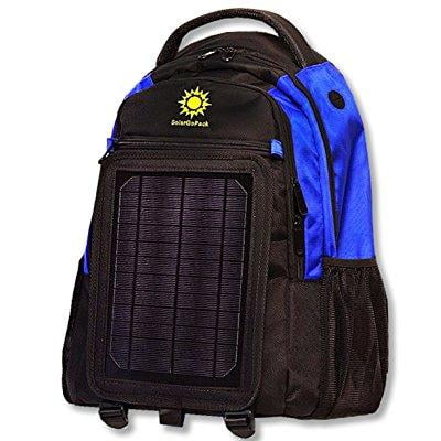 solargopack solar powered backpack, charges mobile devices, take your power with you, 12k mah l-ion battery, black & blue -- stay charged my friends (Best Way To Charge Mobile Battery)