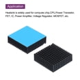 thumbnail image 4 of Uxcell 1Pcs 50x50x15mm Heatsink Aluminum Radiator With Thermal Sticker for Chip CPU, Power Transistor, FET, IC,Black, 4 of 6