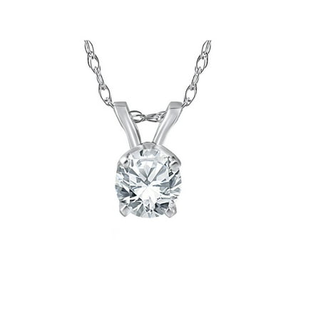 1/2ct Solitaire Round Diamond White Gold New Pendant Womens Necklace