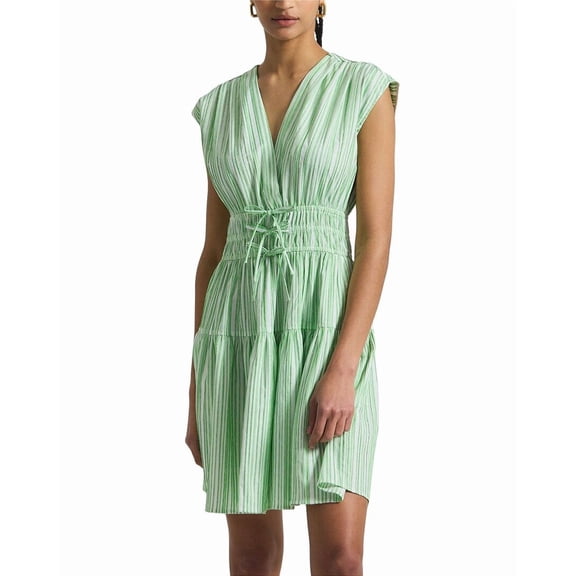 Derek Lam 10 Crosby womens Tora Pintuck Stripe Shirting Dress, 0, Green