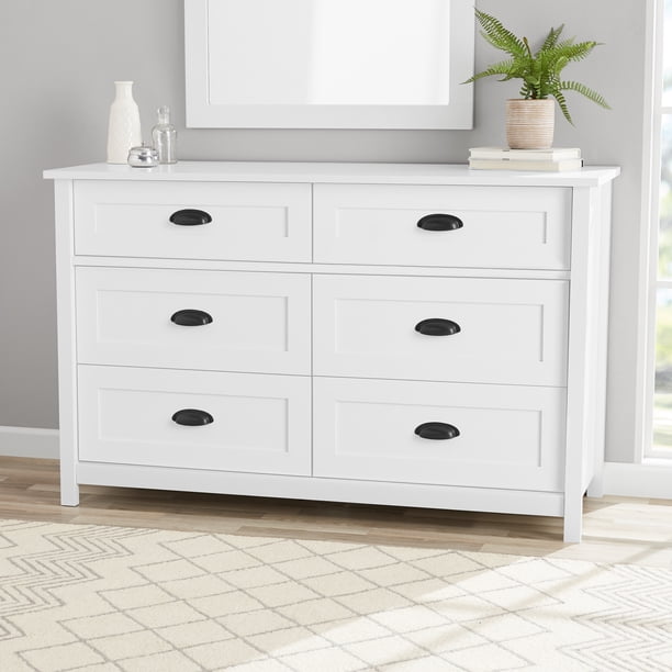Better Homes & Gardens Lafayette 6Drawer Dresser, Soft White Finish
