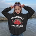 thumbnail image 2 of Bibifish Women Hoodies Back To School Strawberry Graphic Print Casual Long Sleeve Drawstring Hoooded Sweatshirts Cozy Pullovers With Pocket, 2 of 4