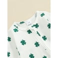 thumbnail image 6 of Bslissey Baby Boys Girls Ireland Festivals Footed Jumpsuit 3M 6M 9M 12M Infant Shamrock Print Long Sleeve Zipper Onesie Rompers Newborn Casual Spring Fall Outfit, 6 of 9