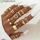 thumbnail image 2 of 22 Unids/set Anillo De Apertura De Perlas De Imitación Vintage Creativo Para Mujer Geométrico Corazón Hueco Mariposa Anillos Joyería Regalos, 2 of 4