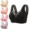 thumbnail image 2 of Women Floral Bras Plus Size Wirefree Bras Adjustable Push up Bra Underwear Back Closure Brassiere Bra Female Intimates, 2 of 9