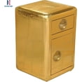 thumbnail image 3 of Nauticalmart Aviator Side Table with Door and Drawer Handmade Aviation Accent Chest Gold, 3 of 3