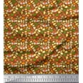 thumbnail image 1 of Soimoi Modal Satin Fabric Leaves & Fox Face Cartoon Fabric Prints by Yard 42 Inch Wide, 1 of 1