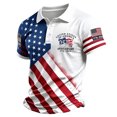 thumbnail image 2 of XinghaiYIDE Mens Big And Tall Polo Shirts Plus Size US Flag Graphic Short Sleeve Breathable Collared Casual Top S-5XL, 2 of 5