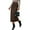 Coffee, variant on Skirts for Women Trendy Spring Elastic Waist Ruched Bodycon Slit Pencil Midi Leather Skirt Bussiness Casual