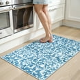 thumbnail image 2 of Lahome Decor 2'x3' Washable Rug for Bedroom, Vintage Area Rug for Dorm Room, Indoor Soft Distressed Floral Throw Rugs Non-Slip Backing for Entryway Farmhouse Kitchen Kids Playroom,Light Blue, 2 of 9