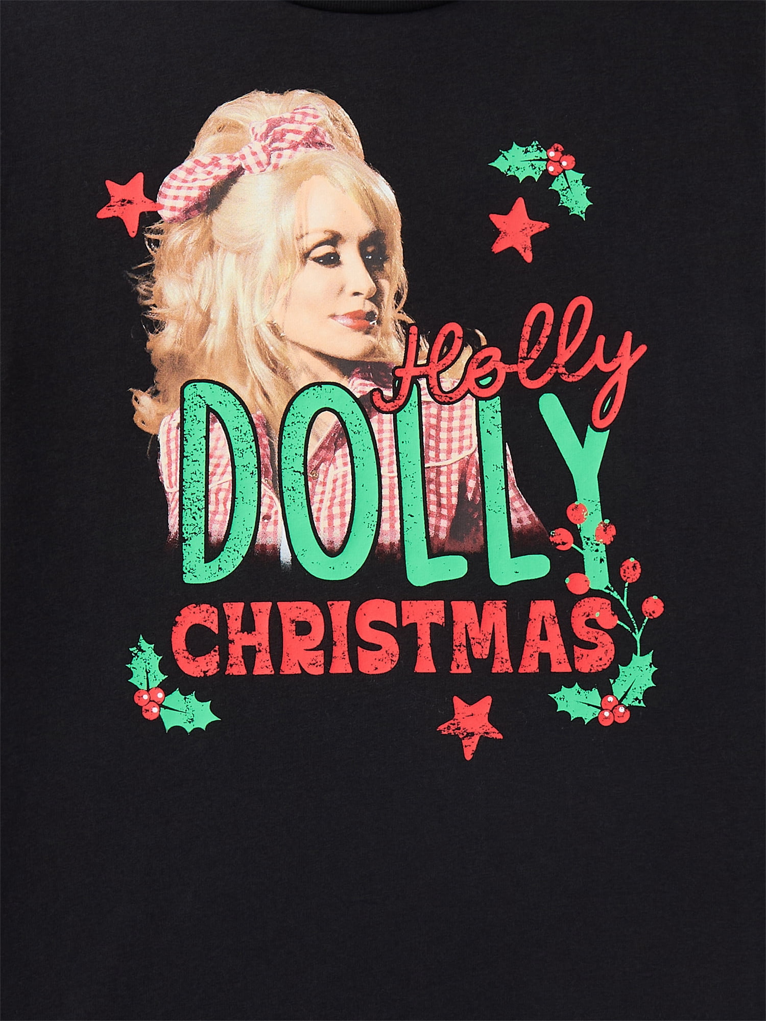 Wonder Nation Girls Holly Dolly Christmas Graphic Tee, Sizes 4-18