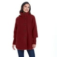thumbnail image 4 of Women's Weathercast Button Front Boucle Topper Coat with Knit Sleeves Color: Teal Size: MEDIUM, 4 of 4