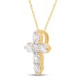 thumbnail image 2 of SAVEARTH DIAMONDS 1/2 Carat Round Cut Lab Created Moissanite Diamond Cross Pendant Necklace In 10K Solid Yellow Gold Jewelry For Women With 18" Chain (G-H Color, VVS1 Clarity, 0.50 Cttw), 2 of 7