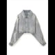 thumbnail image 1 of Chaqueta Vaquera con Mangas de Murciélago Deshilachadas y Cuello Vuelto para Mujer - Prenda Exterior de Algodón Grueso para Otoño e Invierno Azul S, 1 of 10