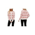 thumbnail image 3 of Women'S Cute Crew Neck Cardigan Long Sleeve Casual Knitted Cardigan Drop Shoulder Sweater White Red Heart M, 3 of 7