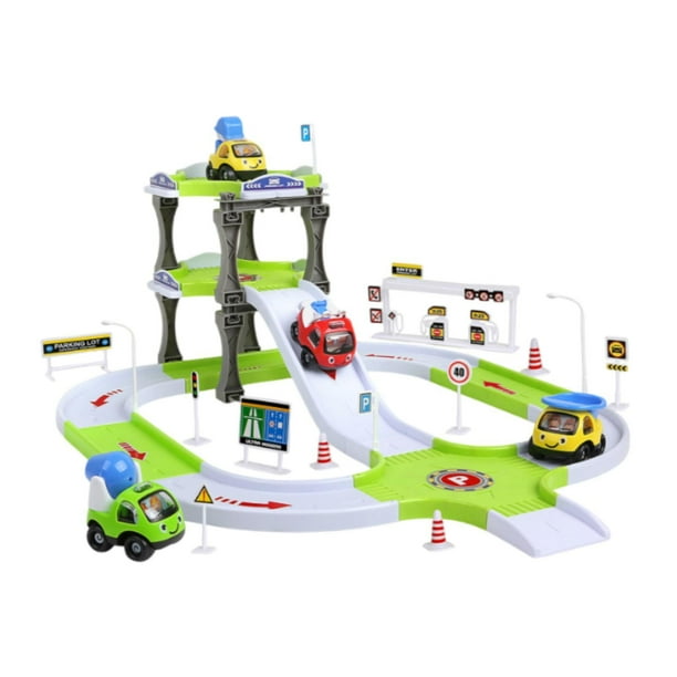Juego de juguetes para vehículos de ingeniería, pista de carreras, coche interactivo, pista educativa temprana 72x53x33cm