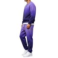 thumbnail image 4 of CCRFTGI Mens 2 Piece Tracksuit Big and Tall Casual Athletic Crewneck Sweatshirts and Joggers Fall Winter Gym Workout Matching Sets Purple L, 4 of 5